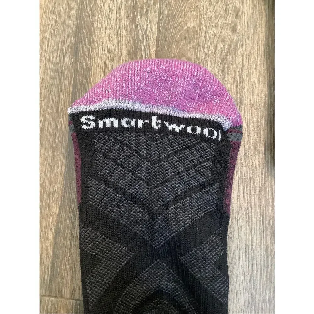 Smartwool Women's M Purple Black Hike Light Cushion Outdoor Ankle Socks D29-1